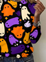 Retro Halloween Rundhals Langarm T-Shirt