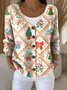 Damen Gestrickt Weihnachten Langarm Bequem Retro Strickjacke