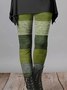 Damen Gestreift Lässig Alle Jahreszeiten Print Lang Leggings