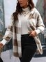 Damen Frühling/Herbst Oberbekleidung Retro Nahtverarbeitung Kariert Langarm Mit Kapuze Jacke