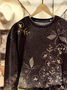 Lässig Rundhals Geblümt Sweatshirt Print