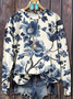 Lässig Rundhals Geblümt Sweatshirt Print