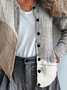 Damen Abstrakt Langarm Bequem Retro Print Strickjacke