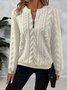 Retro Rundhals Unifarben Sweatshirt