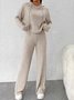 Damen Unifarben Geprägt Zweiteiliges Set Täglich Langarm Lässig Frühling/Herbst Bluse mit Hose Matching Set