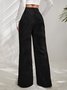 Damen Unifarben Lang Elastische Taille Hose Lässig Frühling/Herbst Hose