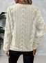 Retro Rundhals Unifarben Sweatshirt