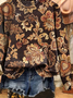 Lässig Rundhals Geblümt Sweatshirt Print