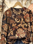 Lässig Rundhals Geblümt Sweatshirt Print