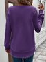 Retro Rundhals Unifarben Sweatshirt Jacquard