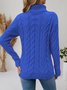 Damen Unifarben Langarm Bequem Lässig Pullover