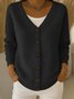 Damen Baumwolle Geometrisch Langarm Bequem Lässig Strickjacke
