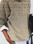 Damen Ethnisch Langarm Bequem Lässig Print Pullover