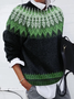 Damen Abstrakt Langarm Bequem Lässig Print Pullover