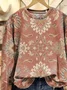 Lässig Rundhals Geblümt Sweatshirt Print