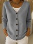 Damen Baumwolle Geometrisch Langarm Bequem Lässig Strickjacke