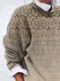 Damen Ethnisch Langarm Bequem Lässig Print Pullover