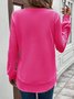 Retro Rundhals Unifarben Sweatshirt Jacquard