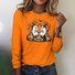 Retro Halloween Rundhals Langarm T-Shirt