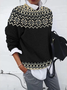 Damen Abstrakt Langarm Bequem Lässig Print Pullover