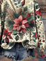 Lässig Rundhals Geblümt Sweatshirt Print