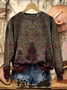 Lässig Rundhals Geblümt Sweatshirt Print