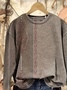 Lässig Rundhals Ethnisch Sweatshirt Print