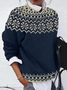 Damen Abstrakt Langarm Bequem Lässig Print Pullover