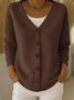 Damen Baumwolle Geometrisch Langarm Bequem Lässig Strickjacke