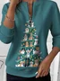 Retro Rundhals Weihnachten Sweatshirt