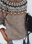 Damen Abstrakt Langarm Bequem Lässig Print Pullover
