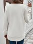 Retro Rundhals Unifarben Sweatshirt Jacquard
