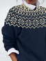 Damen Abstrakt Langarm Bequem Lässig Print Pullover