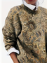 Damen Geblümt Langarm Bequem Lässig Print Pullover