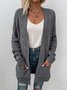 Damen Frühling/Herbst Oberbekleidung Retro Nahtverarbeitung Unifarben Langarm Jacke