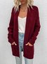 Damen Frühling/Herbst Oberbekleidung Retro Nahtverarbeitung Unifarben Langarm Jacke