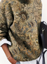 Damen Geblümt Langarm Bequem Lässig Print Pullover