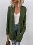 Damen Frühling/Herbst Oberbekleidung Retro Nahtverarbeitung Unifarben Langarm Jacke