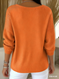 Damen Baumwolle Ahornblatt Langarm Bequem Lässig Pullover