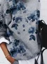 Damen Abstrakt Langarm Bequem Lässig Print Pullover