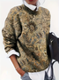 Damen Geblümt Langarm Bequem Lässig Print Pullover