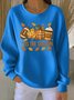 Lässig Rundhals Ahornblatt Sweatshirt