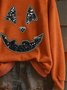 Retro Rundhals Halloween Sweatshirt