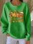 Lässig Rundhals Ahornblatt Sweatshirt