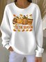 Lässig Rundhals Ahornblatt Sweatshirt