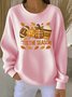 Lässig Rundhals Ahornblatt Sweatshirt