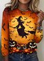 Retro Halloween Rundhals Langarm T-Shirt