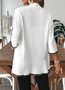 Damen Baumwolle Unifarben Langarm Bequem Lässig Strickjacke