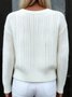 Damen Wolle/Stricken Unifarben Langarm Bequem Lässig Strickjacke