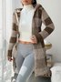 Damen Frühling/Herbst Oberbekleidung Lässig Geometrisch Langarm Kapuze Jacke